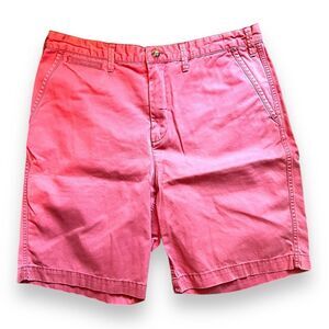Polo Ralph Lauren Mens Relaxed Fit Cotton Coral Shorts Pockets Flat Front Sz 35